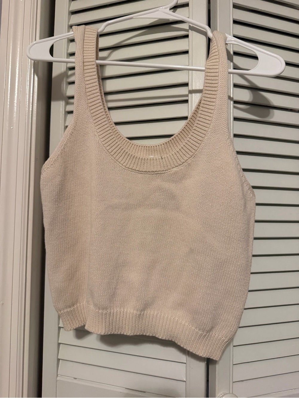 Double Zero Cream Ribbed Knit Tank - Picture 3 of 3
